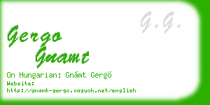 gergo gnamt business card